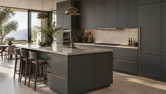 Luxe Slab kitchen cabinets