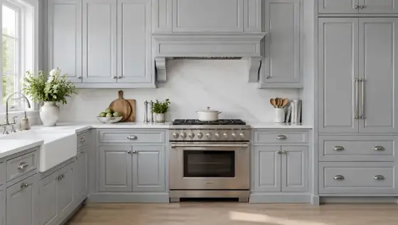 Oxford Mist kitchen cabinets