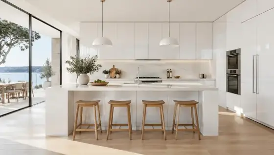 Palermo Gloss White kitchen cabinets