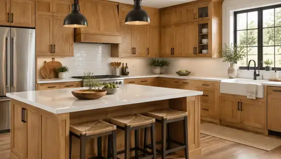 Shaker Honey kitchen cabinets