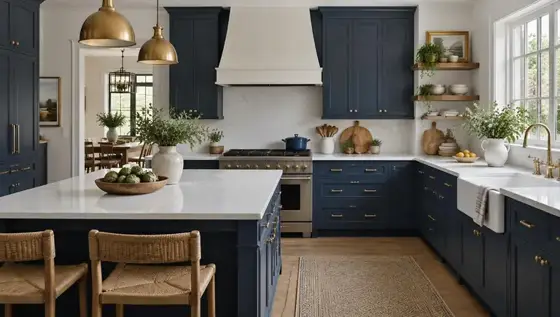 Shaker Navy kitchen cabinets