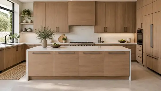 Syncron Slab kitchen cabinets
