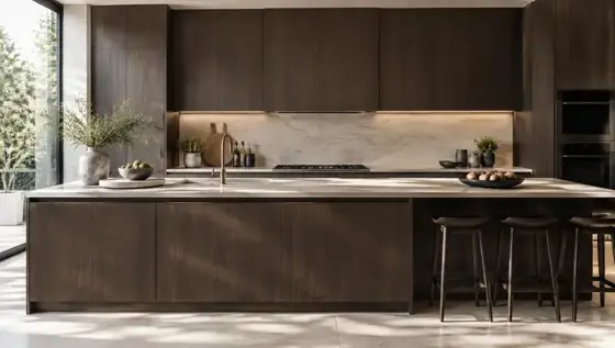 Torino Dark Wood kitchen cabinets